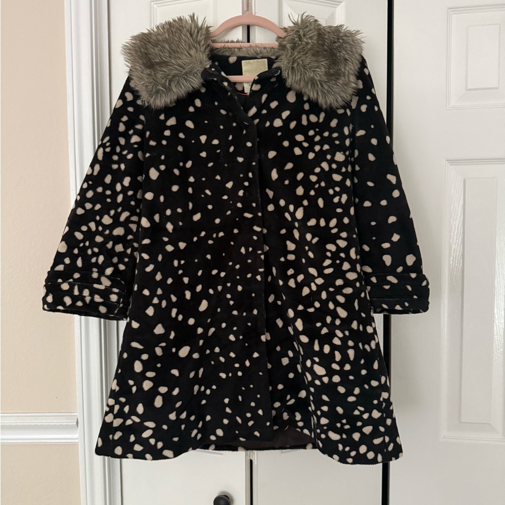 Anthropologie Elevenses Pea Coat Spotted Size 8